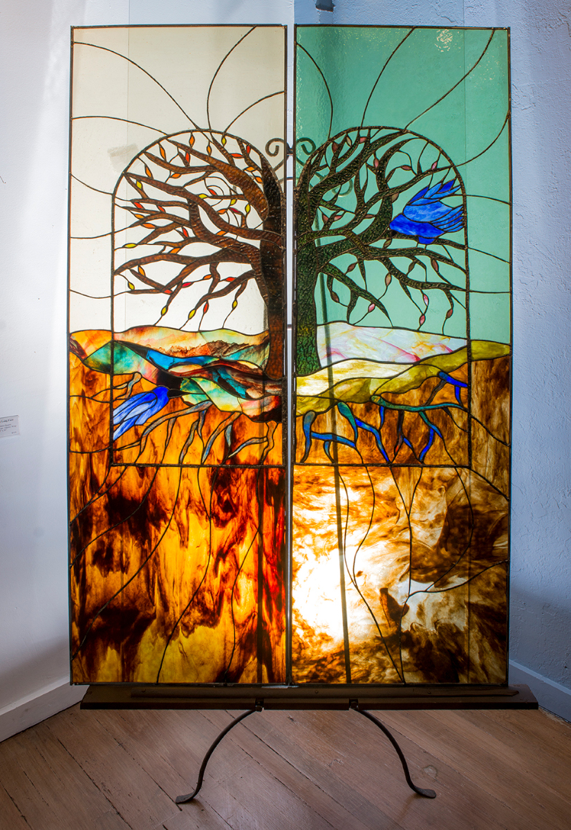 yggdrasil tree stained glass window by jezebel
