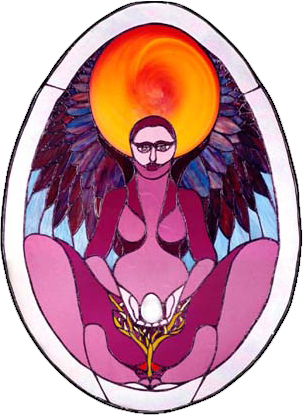 Cosmic Egg stained glass artwork by Jezebel
