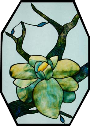 Lotus 1 stained glass artwork by Jezebel