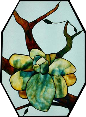 Lotus 2 stained glass artwork by Jezebel