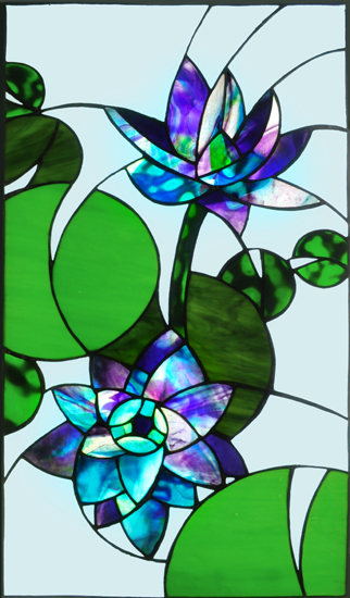 Water Lily stained glass artwork by Jezebel